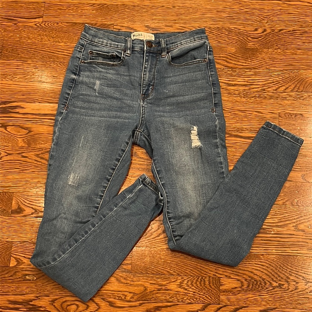 Mudd FLX Stretch High-Rise Jean Jegging Distressed Jegging